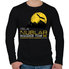 PRINTFASHION ISLA NUBLAR RESEARCH TEAM - Férfi hosszú ujjú póló - Fekete férfi póló