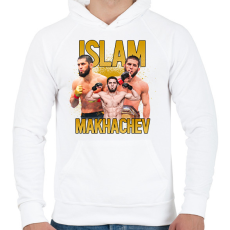PRINTFASHION Islam Makhachev - Férfi kapucnis pulóver - Fehér