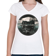 PRINTFASHION islandproject-01-01.png - Női V-nyakú póló - Fehér női póló