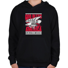 PRINTFASHION Isten Áldjon Amerika - Gyerek kapucnis pulóver - Fekete