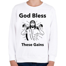 PRINTFASHION Isten áldott izmai - Gyerek pulóver - Fehér gyerek póló