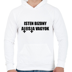 PRINTFASHION Isten bizony ateista vagyok! - Férfi kapucnis pulóver - Fehér