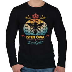 PRINTFASHION Isten óvja a Királynőt - Férfi hosszú ujjú póló - Fekete
