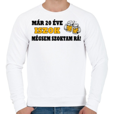 PRINTFASHION Iszok, iszok de nem szokok rá! - Férfi pulóver - Fehér férfi pulóver, kardigán