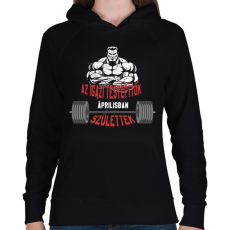 PRINTFASHION IT Április - Női kapucnis pulóver - Fekete