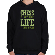 PRINTFASHION It has rules - Chess - Gyerek kapucnis pulóver - Fekete