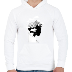 PRINTFASHION It's a cloudy day - Férfi kapucnis pulóver - Fehér