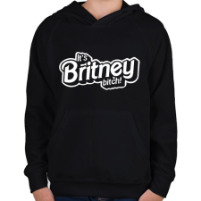 PRINTFASHION It's Britney bitch! - Gyerek kapucnis pulóver - Fekete gyerek pulóver, kardigán
