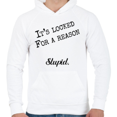 PRINTFASHION It's locked for a reason - Telefontok - Férfi kapucnis pulóver - Fehér