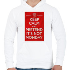 PRINTFASHION It's not monday - Férfi kapucnis pulóver - Fehér férfi pulóver, kardigán