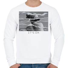 PRINTFASHION It's OK - szobrok - Férfi pulóver - Fehér férfi pulóver, kardigán