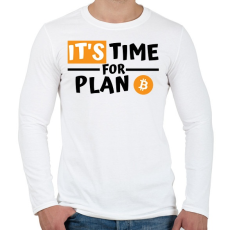 PRINTFASHION IT'S time for PLAN - Férfi hosszú ujjú póló - Fehér