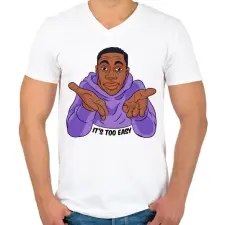 PRINTFASHION It's too easy! - Férfi V-nyakú póló - Fehér férfi póló