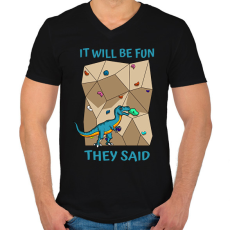 PRINTFASHION It will be fun - Férfi V-nyakú póló - Fekete