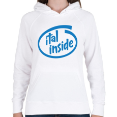 PRINTFASHION Ital Inside - Női kapucnis pulóver - Fehér