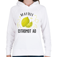PRINTFASHION Ital páros - Citrom - Női kapucnis pulóver - Fehér női pulóver, kardigán