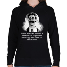 PRINTFASHION Italba akartam fojtani a bánatom! - Női kapucnis pulóver - Fekete