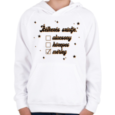 PRINTFASHION Ítélkezés szintje - Gyerek kapucnis pulóver - Fehér