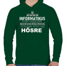 PRINTFASHION ithero-hu-dark - Férfi kapucnis pulóver - Sötétzöld férfi pulóver, kardigán