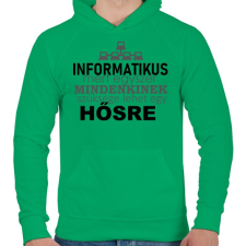 PRINTFASHION ithero-hu-light - Férfi kapucnis pulóver - Zöld férfi pulóver, kardigán