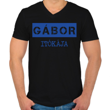 PRINTFASHION Itókája - névvel (bögre) - Férfi V-nyakú póló - Fekete férfi póló