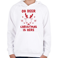 PRINTFASHION Itt a karácsony - Gyerek kapucnis pulóver - Fehér gyerek pulóver, kardigán