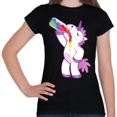 PRINTFASHION Ivó unikornis - Női póló - Fekete