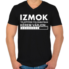 PRINTFASHION Izmok telepítése folyamatban... - Férfi V-nyakú póló - Fekete férfi póló