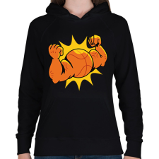 PRINTFASHION Izmos kosaras - Női kapucnis pulóver - Fekete női pulóver, kardigán