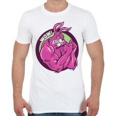 PRINTFASHION Izom nyuszi - Férfi póló - Fehér