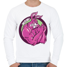 PRINTFASHION Izom nyuszi - Férfi pulóver - Fehér férfi pulóver, kardigán