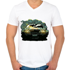 PRINTFASHION Izomautó - Férfi V-nyakú póló - Fehér férfi póló