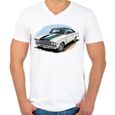 PRINTFASHION Izomautó - Férfi V-nyakú póló - Fehér férfi póló