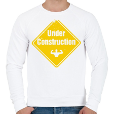 PRINTFASHION Izomépítés folyamatban - Férfi pulóver - Fehér férfi pulóver, kardigán