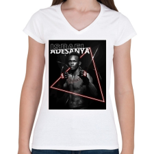 PRINTFASHION Izzy - Női V-nyakú póló - Fehér női póló