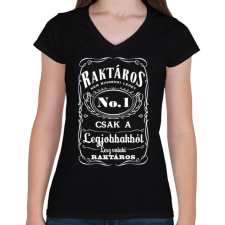 PRINTFASHION Jack Daniels style - Női V-nyakú póló - Fekete női póló
