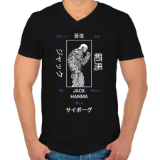 PRINTFASHION Jack Hanma - Férfi V-nyakú póló - Fekete férfi póló