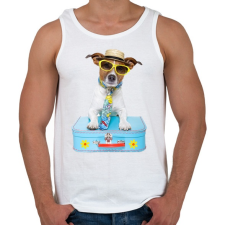 PRINTFASHION Jack Russel póló - Férfi atléta - Fehér atléta, trikó