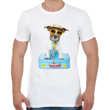 PRINTFASHION Jack Russel póló - Férfi póló - Fehér férfi póló