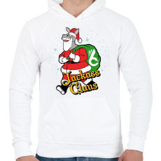 PRINTFASHION Jackass claus - Férfi kapucnis pulóver - Fehér