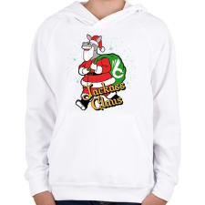 PRINTFASHION Jackass claus - Gyerek kapucnis pulóver - Fehér gyerek pulóver, kardigán