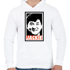 PRINTFASHION Jackie Chan - Férfi kapucnis pulóver - Fehér