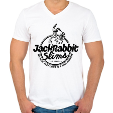 PRINTFASHION Jackrabbit - Férfi V-nyakú póló - Fehér férfi póló