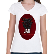 PRINTFASHION Jafi "A pokol serlege" - Női V-nyakú póló - Fehér női póló