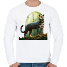 PRINTFASHION Jaguár - Férfi pulóver - Fehér férfi pulóver, kardigán