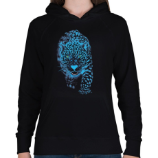 PRINTFASHION Jaguár - Női kapucnis pulóver - Fekete