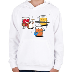 PRINTFASHION Jam session - Gyerek kapucnis pulóver - Fehér