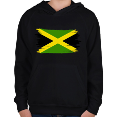 PRINTFASHION Jamaica flag - Gyerek kapucnis pulóver - Fekete
