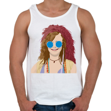 PRINTFASHION Janis Joplin - Férfi atléta - Fehér atléta, trikó