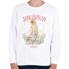 PRINTFASHION Januárban férjhez megyek - Gyerek pulóver - Fehér